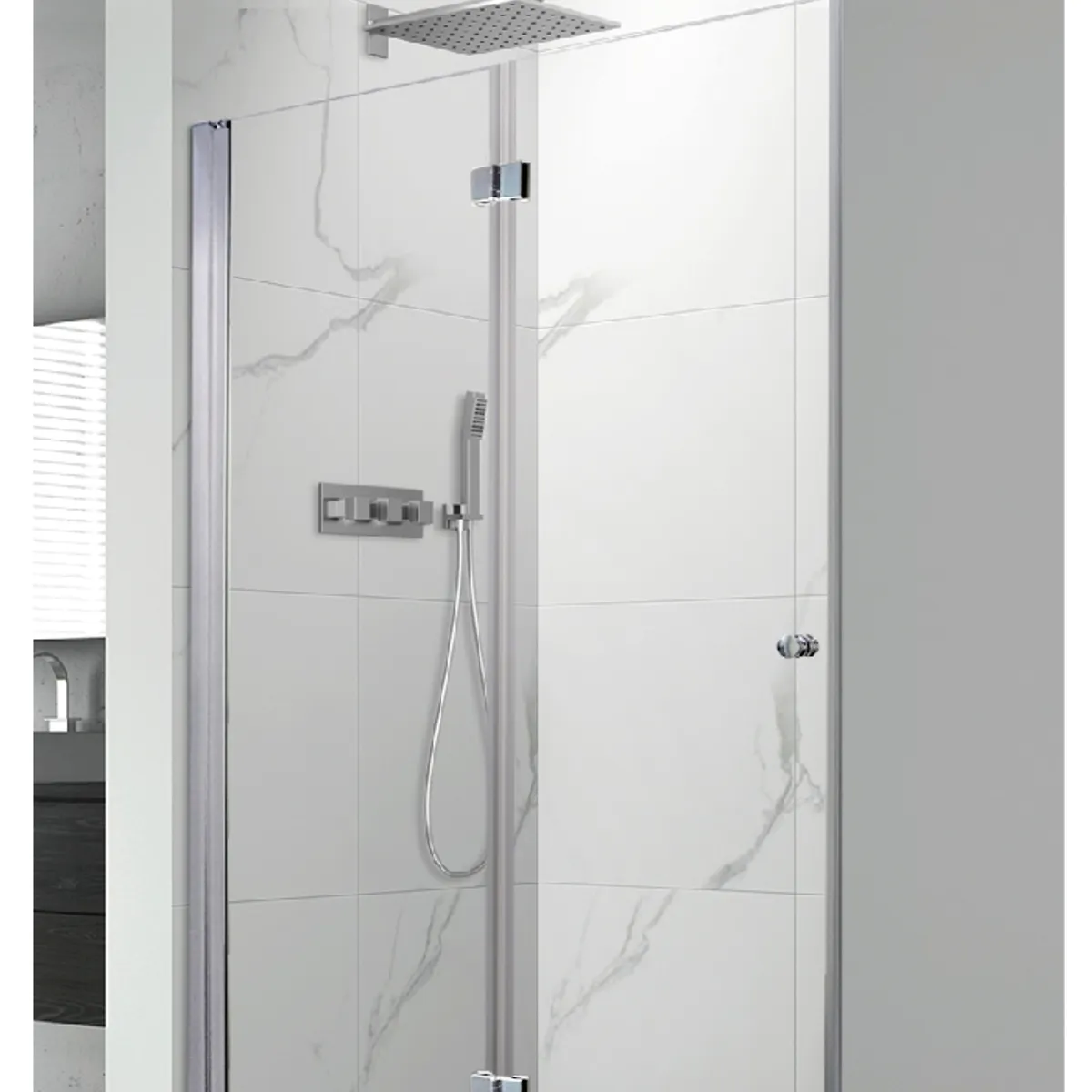 DUSCHY - MAMPARA PUERTA PLEGABLE 700X1900 6mm EASY CLEAN