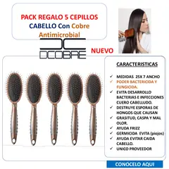 GENERICO - 5 Cepillos de Cobre Anti Frizz