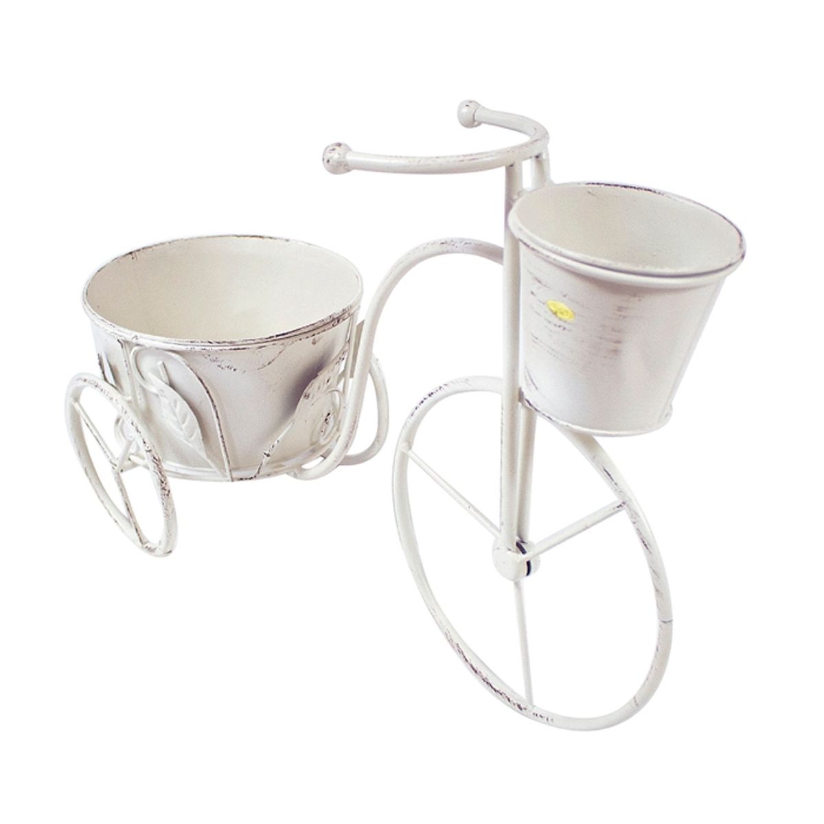 MSA MUEBLES SANTA ANA - PLANTERO BICICLETA XL PROVENZAL 2 VASIJAS (50 x 20 x 34 cm)