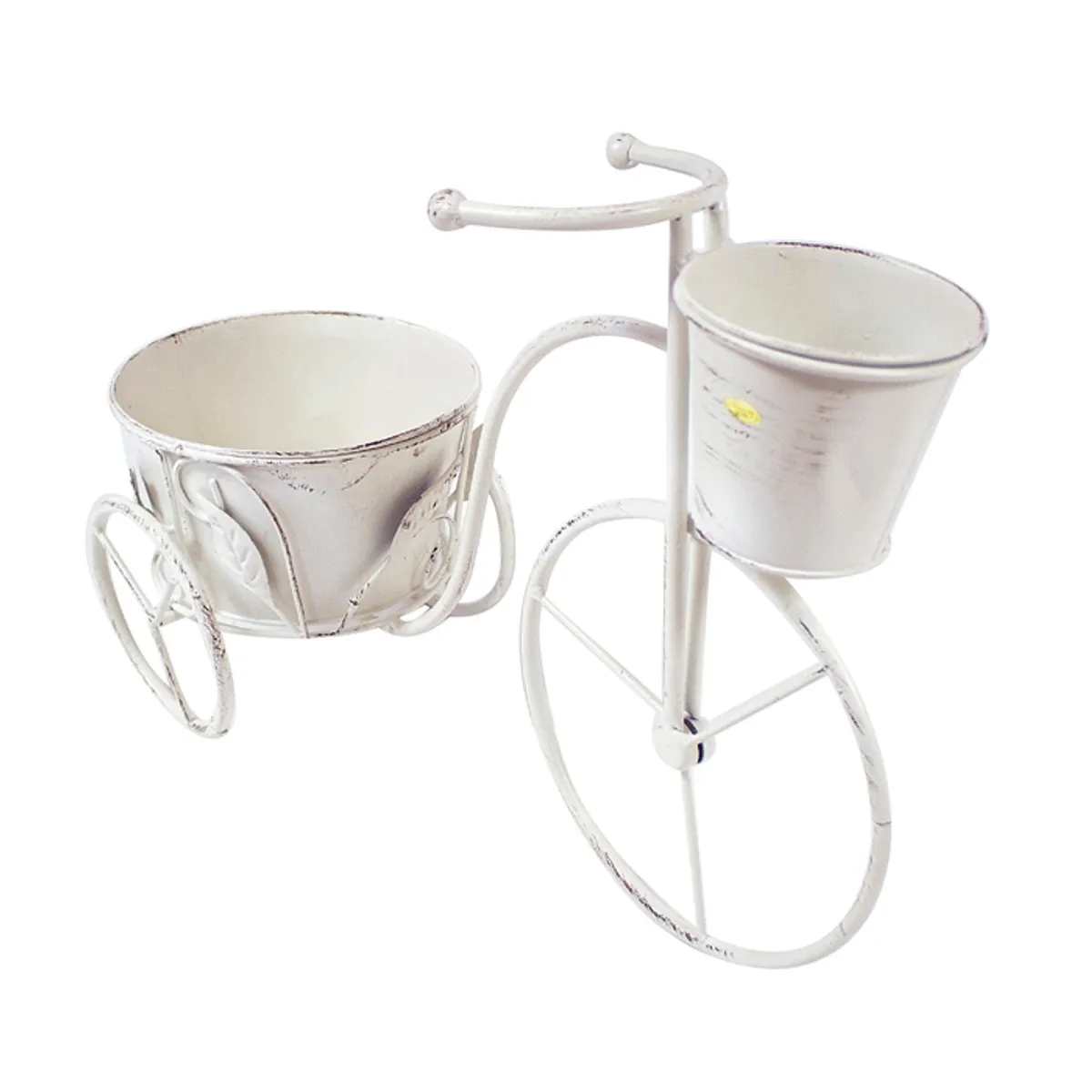 MSA MUEBLES SANTA ANA - PLANTERO BICICLETA XL PROVENZAL 2 VASIJAS (50 x 20 x 34 cm)