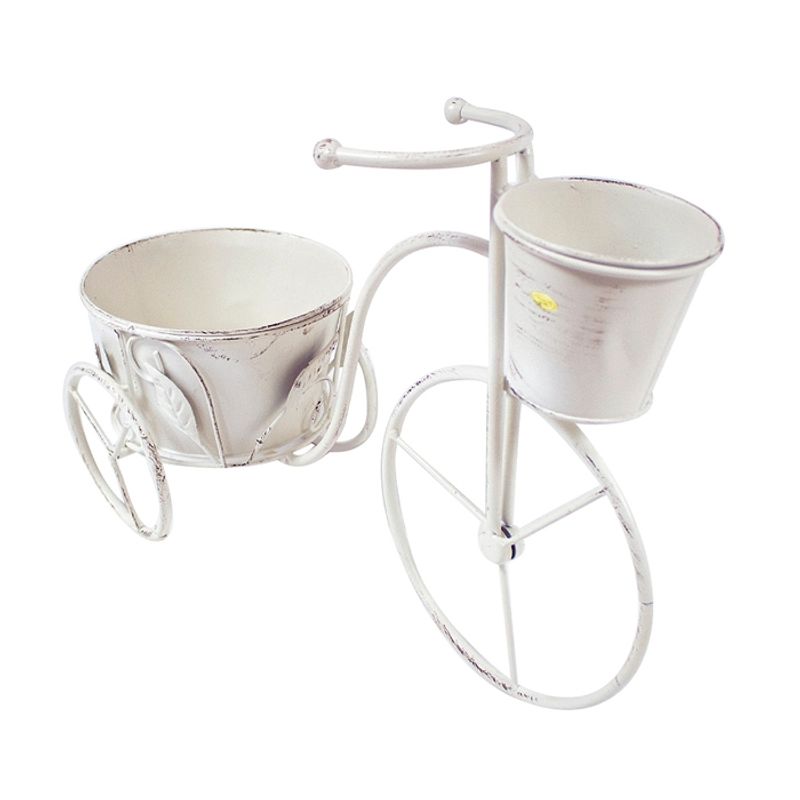 GENERICO - PLANTERO BICICLETA XL PROVENZAL 2 VASIJAS (50 x 20 x 34 cm)