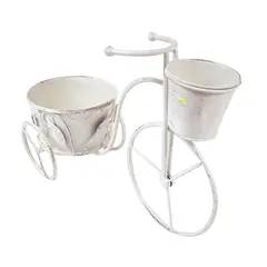 GENERICO - PLANTERO BICICLETA XL PROVENZAL 2 VASIJAS (50 x 20 x 34 cm)