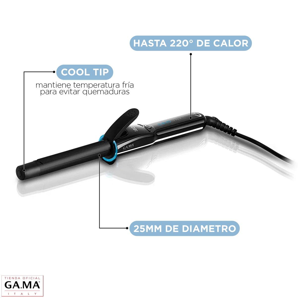 GAMA - Ondulador Rizador Gama G Evo 25mm Iht Tourmaline Nano Silver