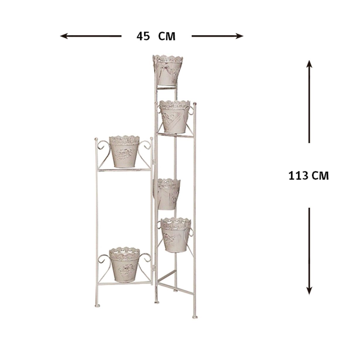 MSA MUEBLES SANTA ANA - PLANTERO PROVENZAL 6 VASIJAS (45 x 45 x 113 cm)