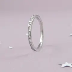 ROSETT - Anillo Cintillo Engastado Plata Ley 925