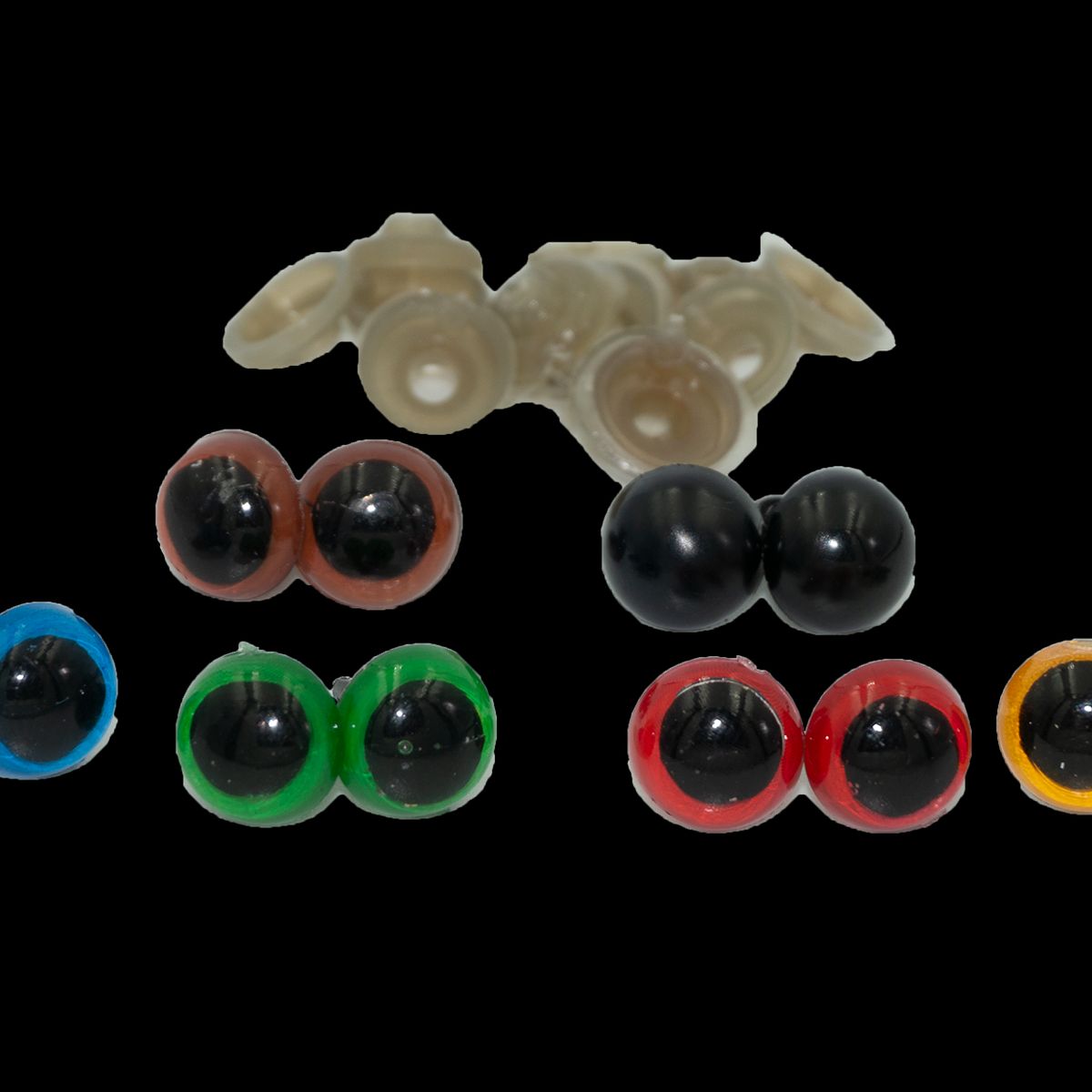 GENERICO - 12 ojos de seguridad 12mm 6 colores amigurumis (6 pares)