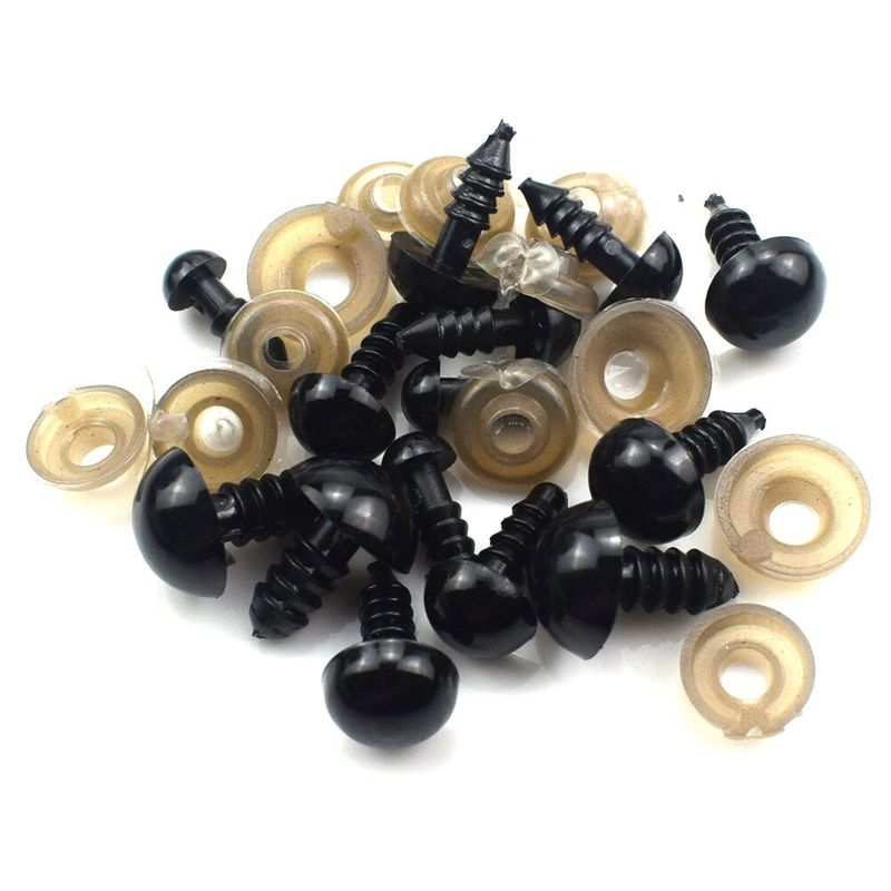 GENERICO - 120 ojos de seguridad 10mm Negros amigurumis (60 pares)