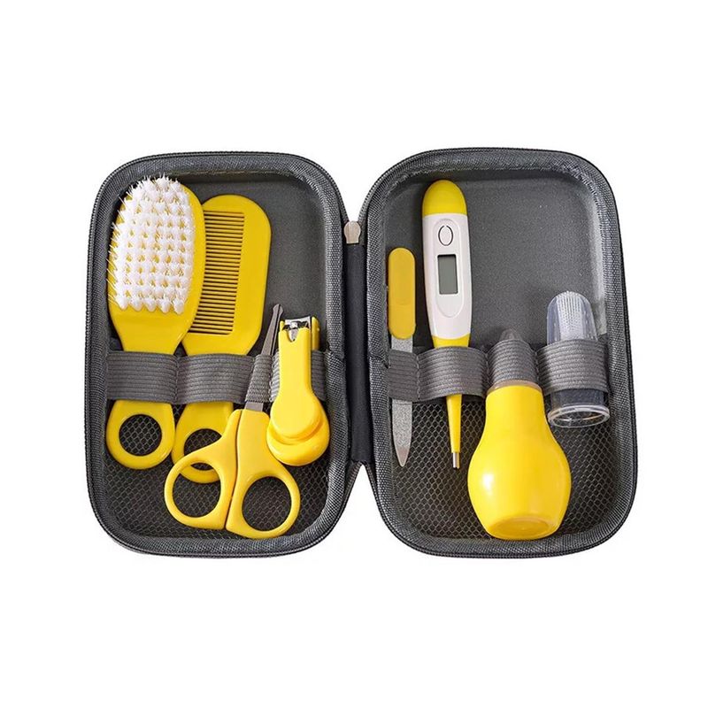KIVARA - Set Higiene Cuidado Para Bebes Amarillo 8 Piezas Con Estuche