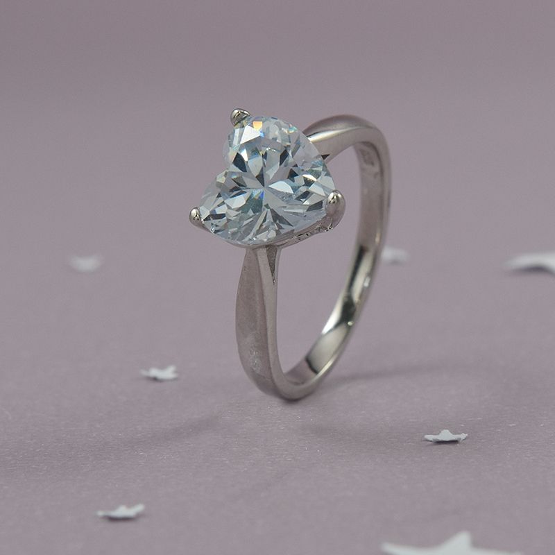 ROSETT - Anillo Chatón con Corazón Plata Ley 925