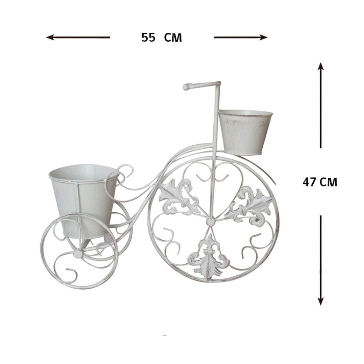 GENERICO - PLANTERO PROVENZAL TRICICLO (55 x 18 x 47 cm)
