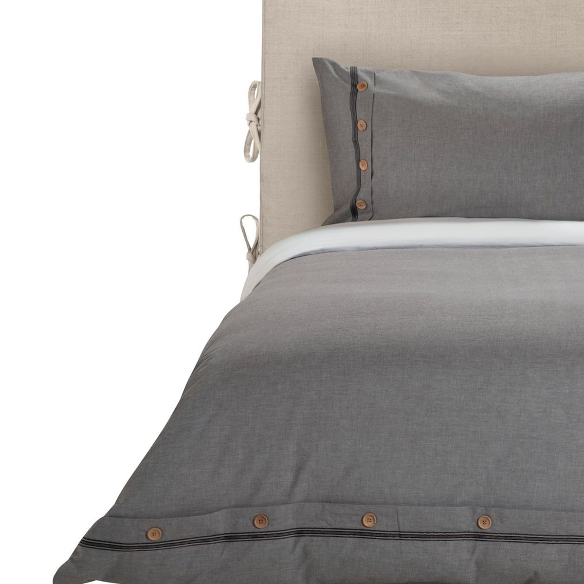 ROSEN - Funda Plumón Rosen Algodón Pure New Lanin 1,5 Plazas Gris.