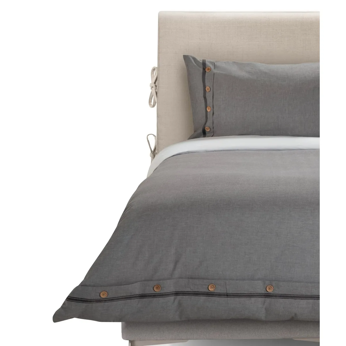 ROSEN - Funda Plumón Rosen Algodón Pure New Lanin 1,5 Plazas Gris.