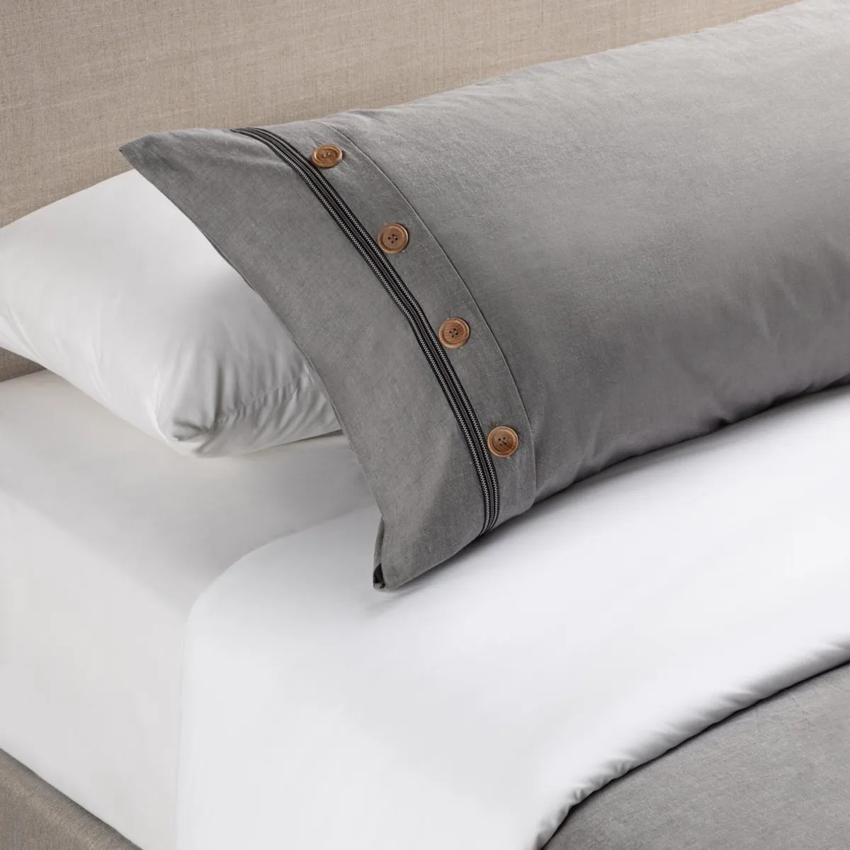 ROSEN - Funda Plumón Rosen Algodón Pure New Lanin 1,5 Plazas Gris.