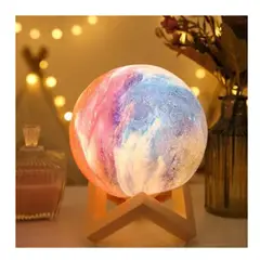 GENERICO - LUNA DECORATIVA 3D MULTICOLOR USB