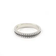 ROSETT - Argolla con Bordes de Esferas Plata Ley 925