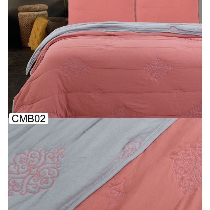 TODOHOGAR SANTIAGO DE CHILE - Cubrecamas de Algodón bordados 1.5 REVERSIBLE CMB02