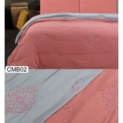 TODOHOGAR SANTIAGO DE CHILE - Cubrecamas de Algodón bordados 1.5 REVERSIBLE CMB02