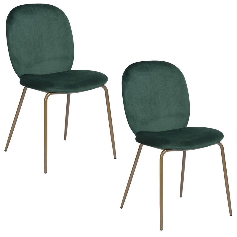 NOVAHUS - Pack 2 Sillas Comedor Golden Terciopelo - Verde