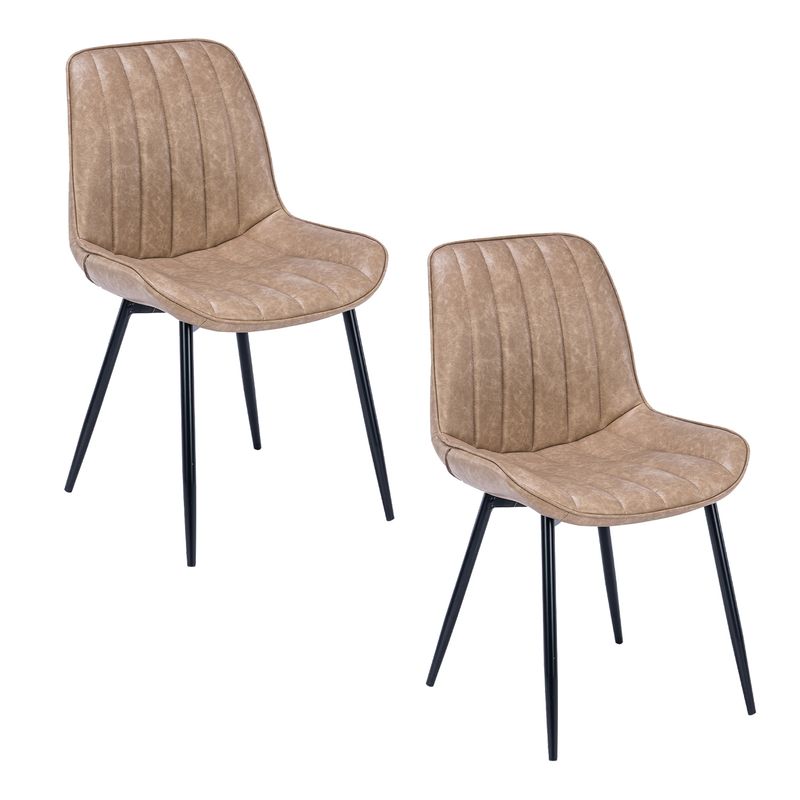 NOVAHUS - Pack 2 Sillas De Comedor De Pu Beige