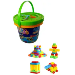 GENERICO - Balde Didáctico lego Bloques Construcción Niños reloj