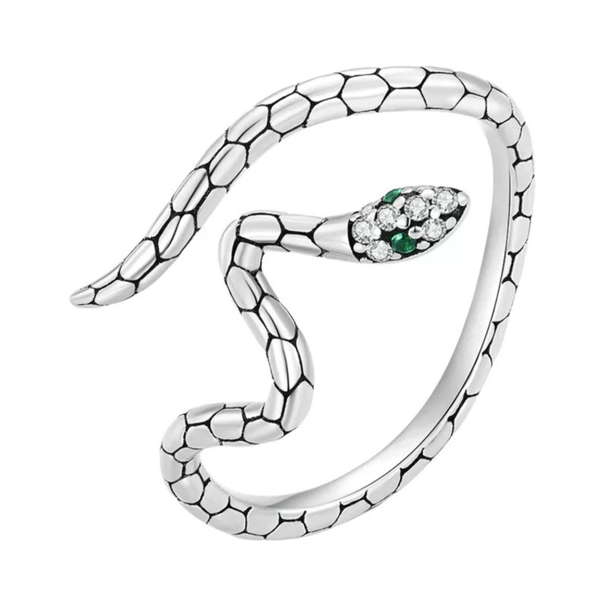 GENERICO - Anillo plata 925 serpiente ajustable mujer