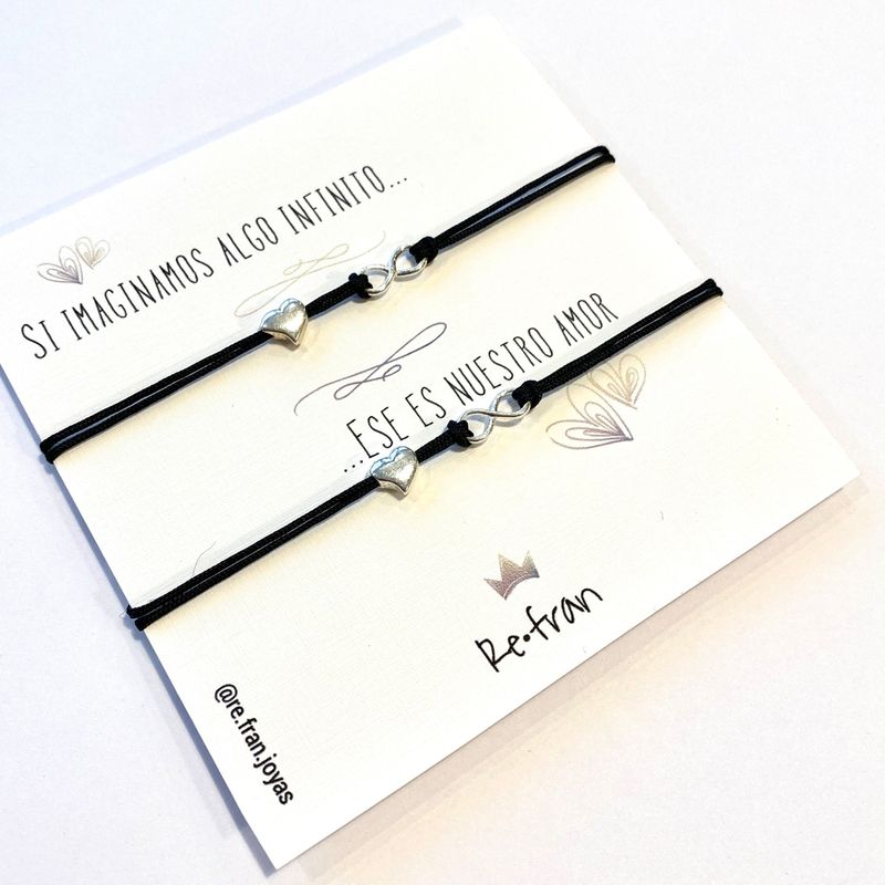 RE FRAN - Set pulseras para pareja amor infinito