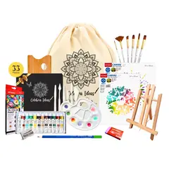 CELEBRA IDEAS - Set de Arte pinturas óleos con Atril Kit de Arte 33 piezas