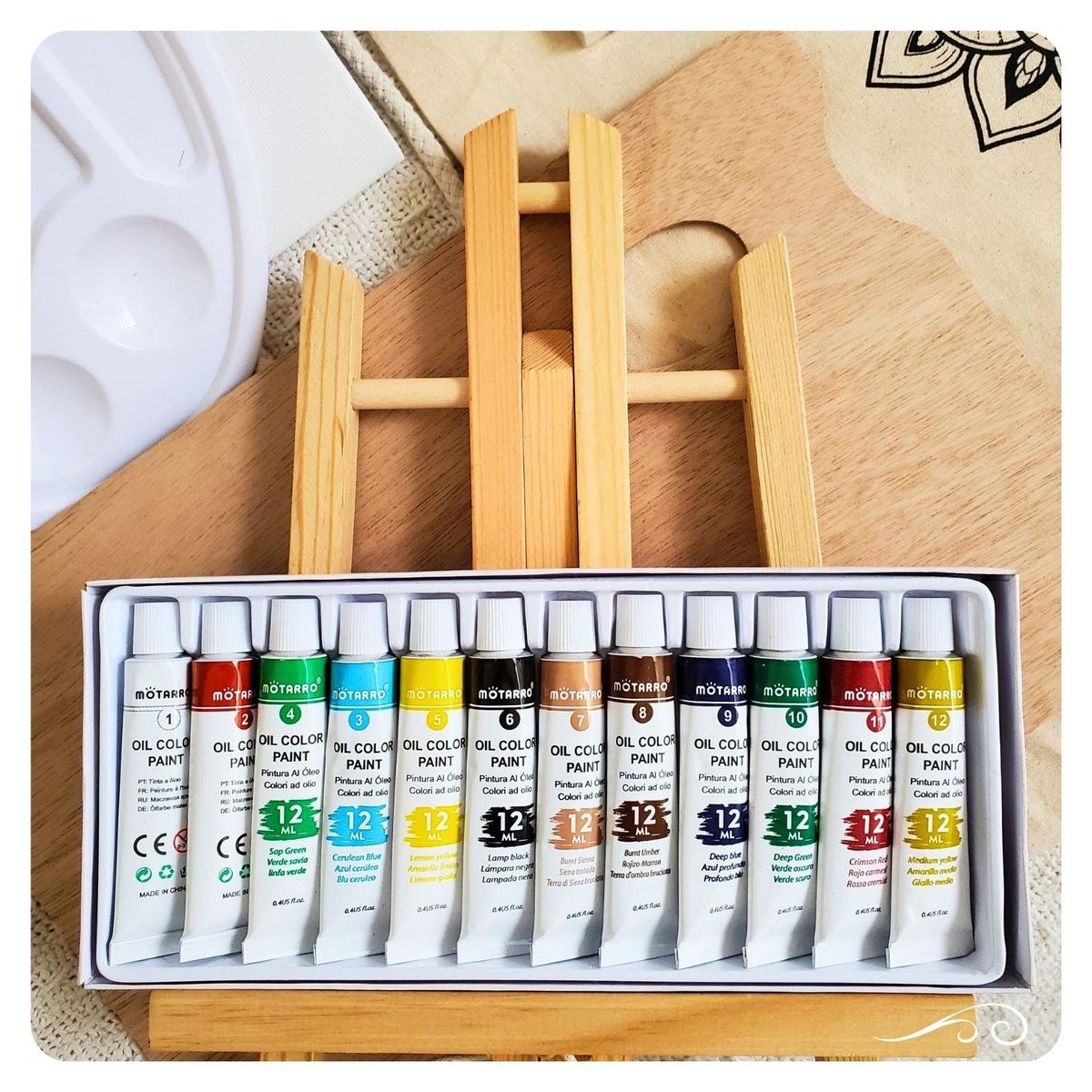 CELEBRA IDEAS - Set de Arte pinturas óleos con Atril Kit de Arte 33 piezas
