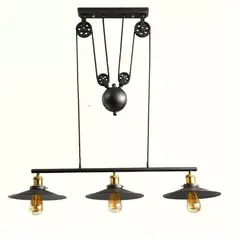 GENERICO - Lampara Vintage Industrial Polea 3 Ampolletas