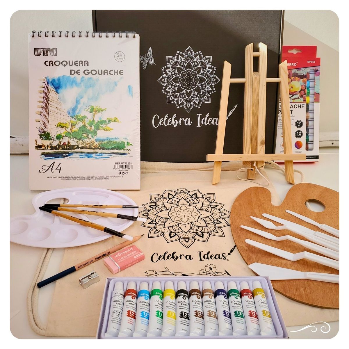 CELEBRA IDEAS - Set de Arte kit Pinturas Témpera Gouache 29 Piezas