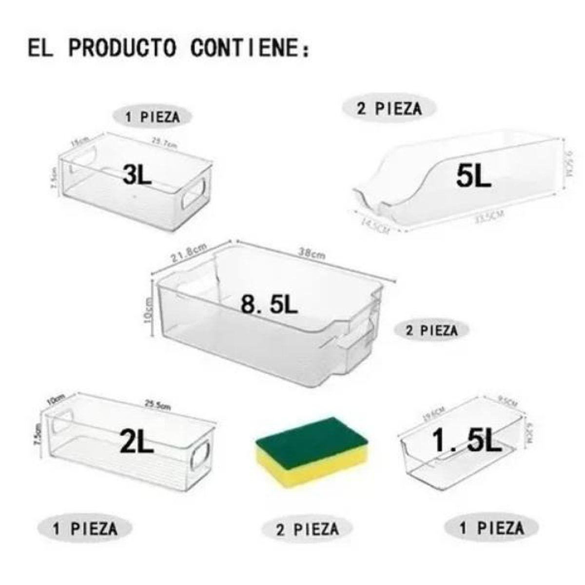 TNAKIEX - Organizadores De Refrigerador Cocina Contenedores Plasticos 7pzs