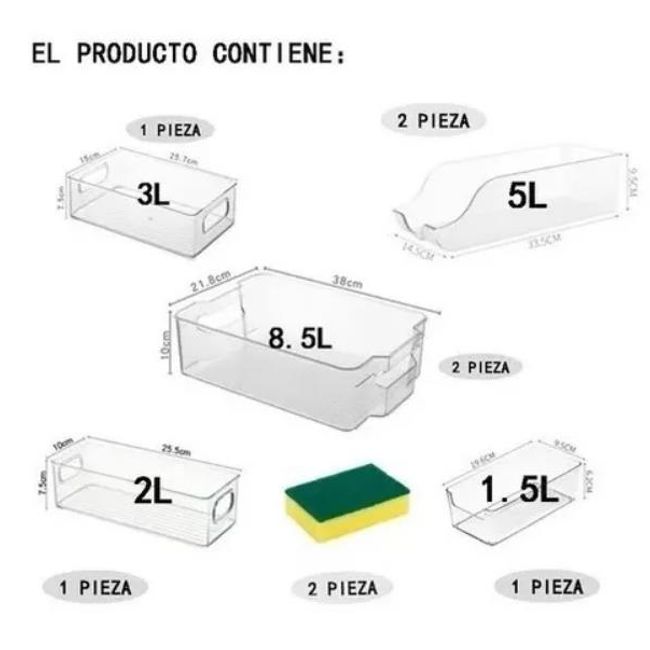 TNAKIEX - Organizadores De Refrigerador Cocina Contenedores Plasticos 7pzs