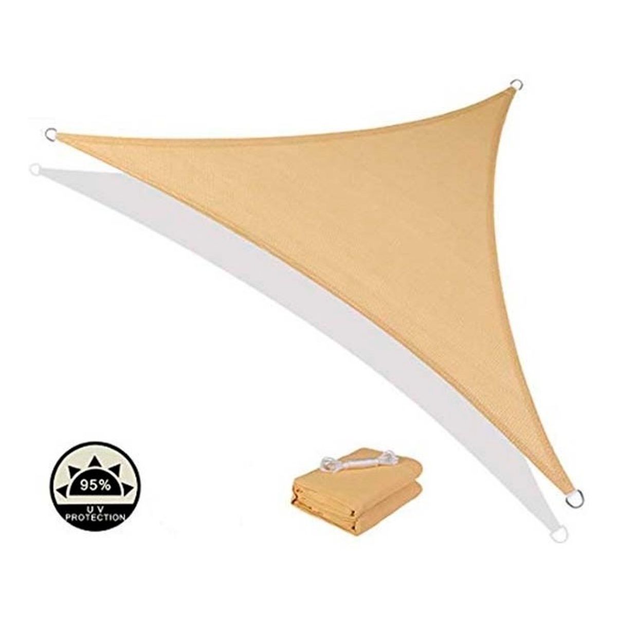 GENERICO - Toldo Vela Sombra Triangular 5.0 X 5.0 X 5.0 Mts