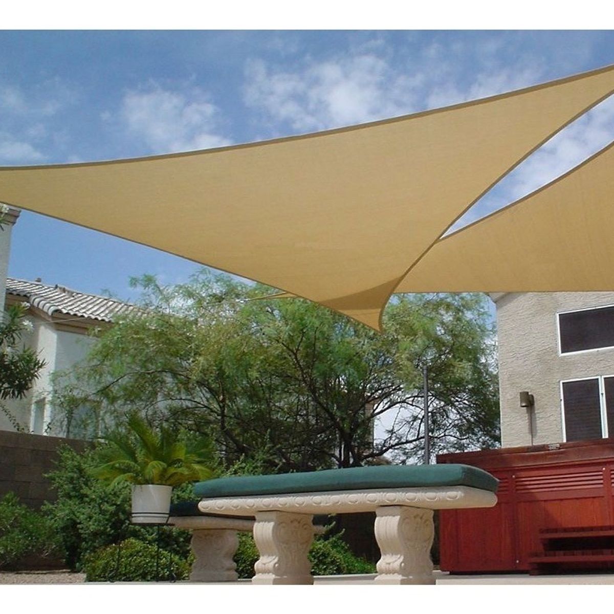GENERICO - Toldo Vela Sombra Triangular 5.0 X 5.0 X 5.0 Mts