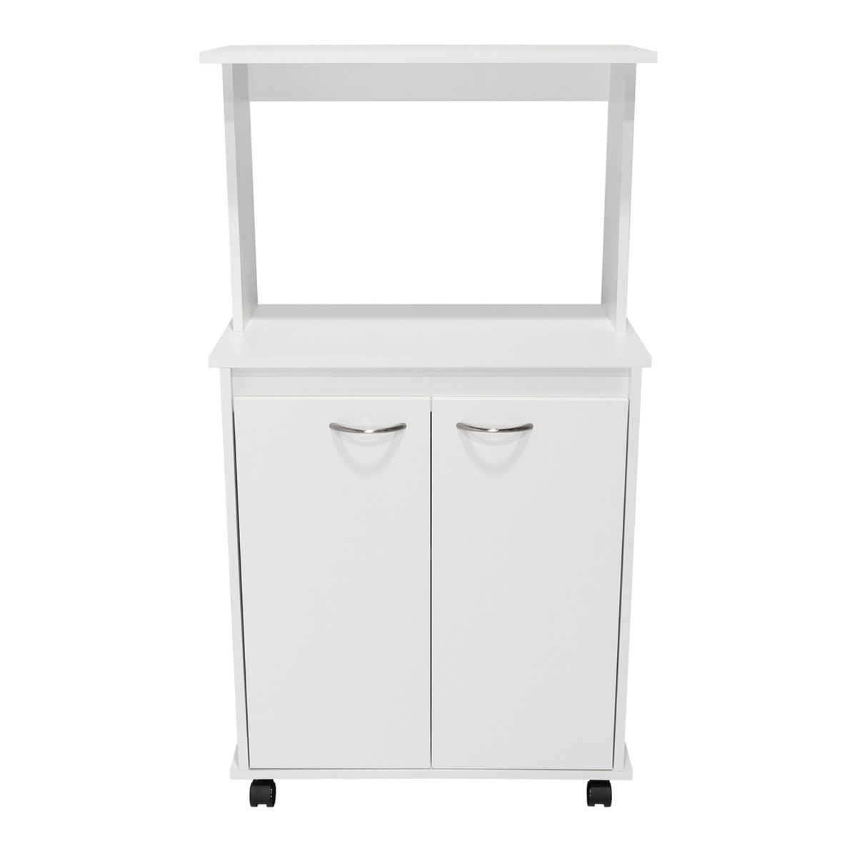 FMFURNITURE - Mueble Microondas 2 Puertas Blanco 59.5x150.6x51.5 cm