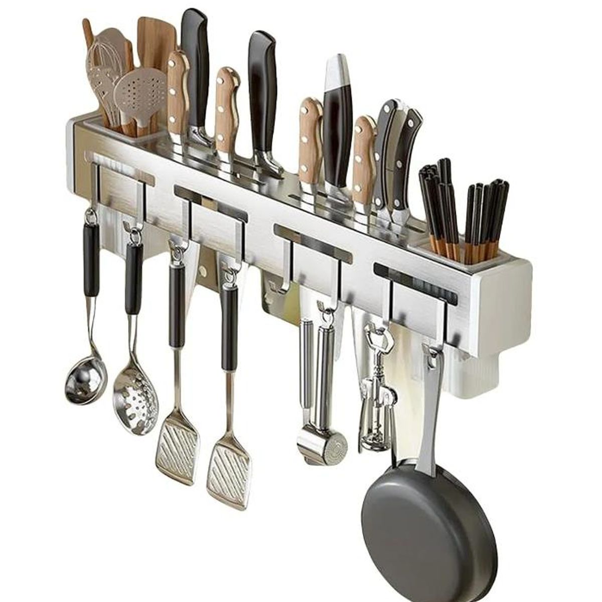 TNAKIEX - Portacuchillos De Pared De 40 Cm Con 6 Ganchos