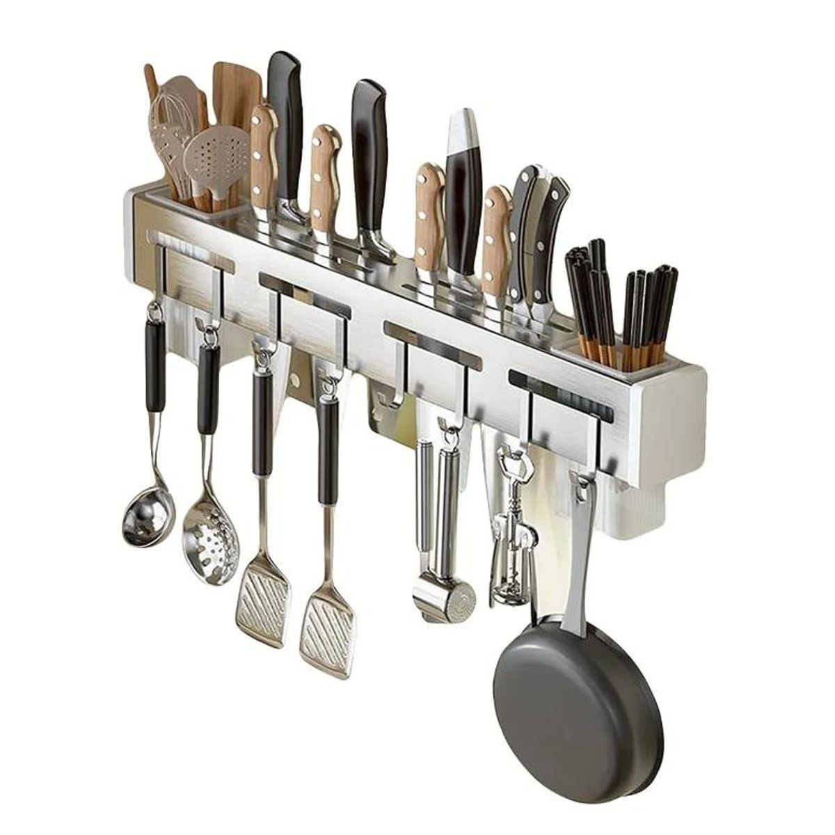 TNAKIEX - Portacuchillos De Pared De 40 Cm Con 6 Ganchos