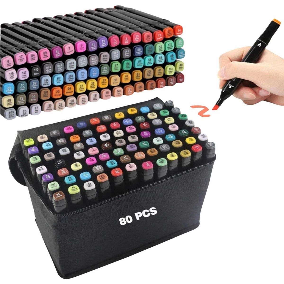 GENERICO - Marcadores 80 Lápices Colores Tipo Touchfive Doble Punta