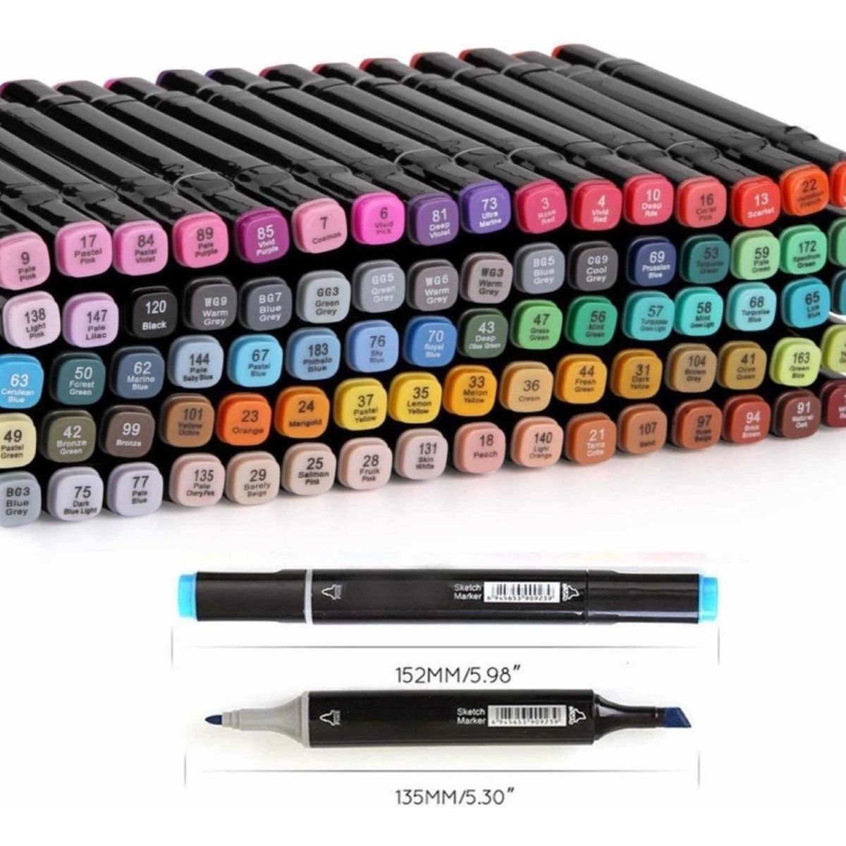 GENERICO - Marcadores 80 Lápices Colores Tipo Touchfive Doble Punta