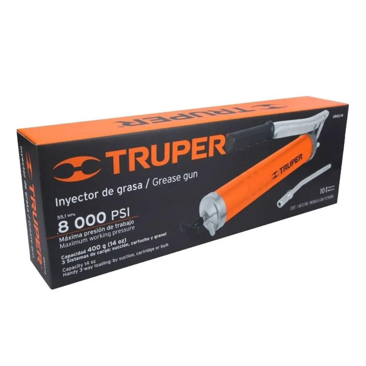 TRUPER - Grasera Truper Inyector De Grasa 400 G. Gras-14 8000 Psi