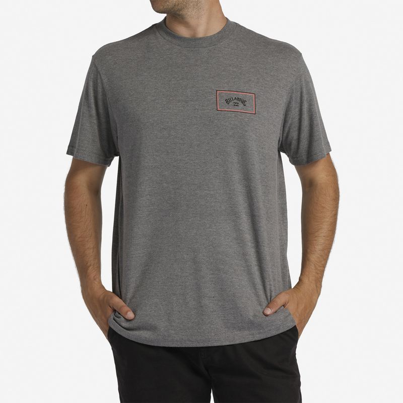 BILLABONG - Polera M/C Hombre Arch Block M Tees Gris BILLABONG
