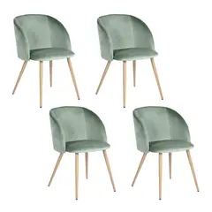NOVAHUS - Pack 4 Sillas Comedor Lounge Terciopelo - Verde