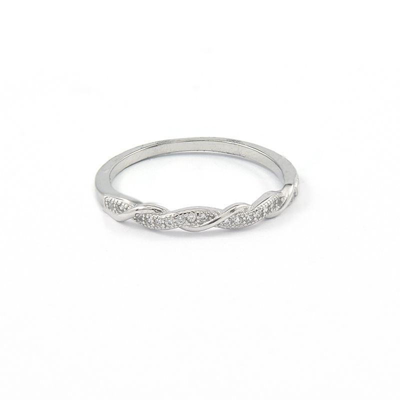 ROSETT - Anillo Medio Cintillo Entrelazado Plata Ley 925