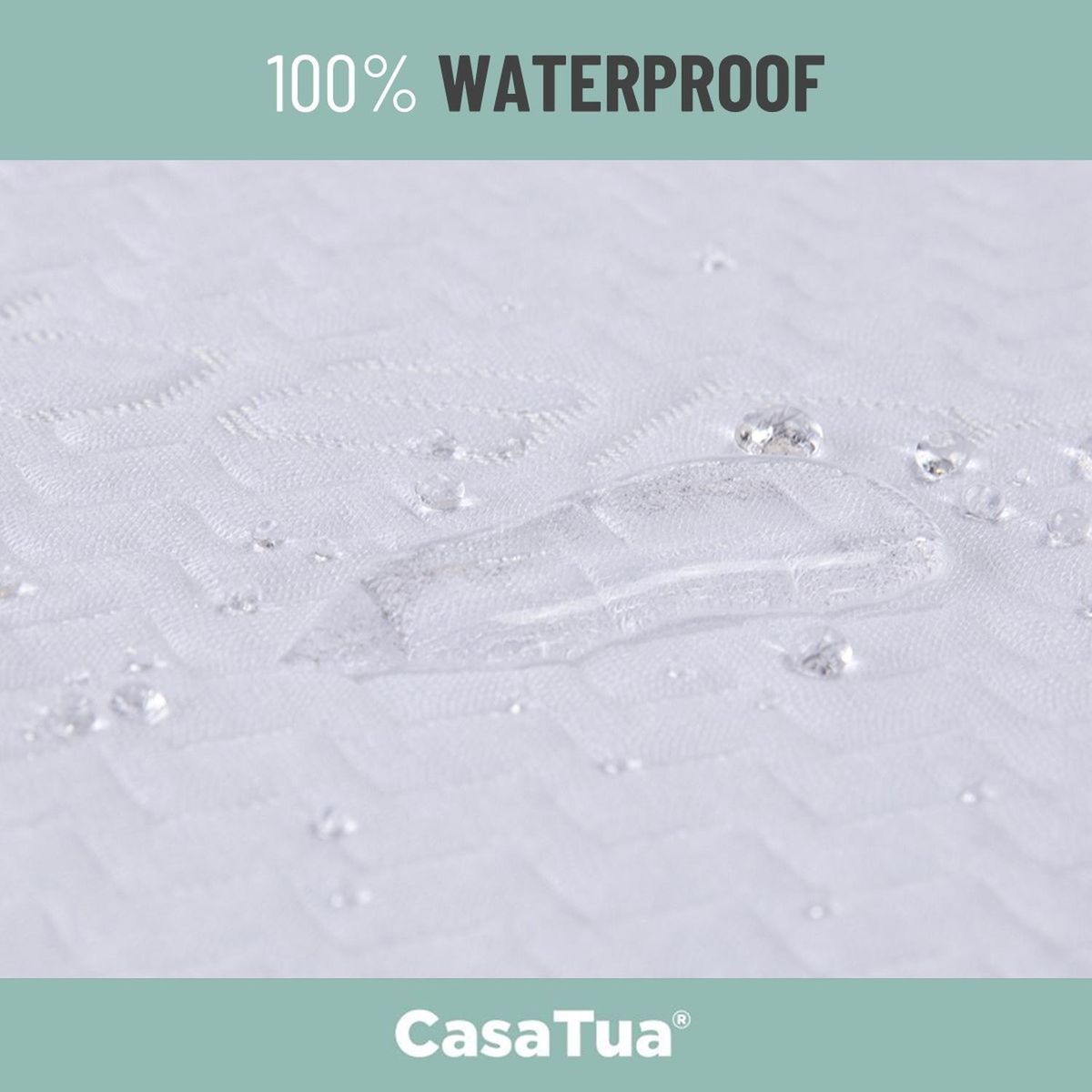 CASATUA - Cubre Colchon Protector Impermeable Bambu - Blanco - 1,5 plazas