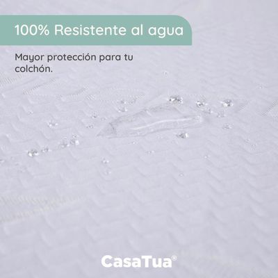 Imagen 2 del producto Cubre Colchon Protector Impermeable Bambu - Blanco - 1,5 plazas