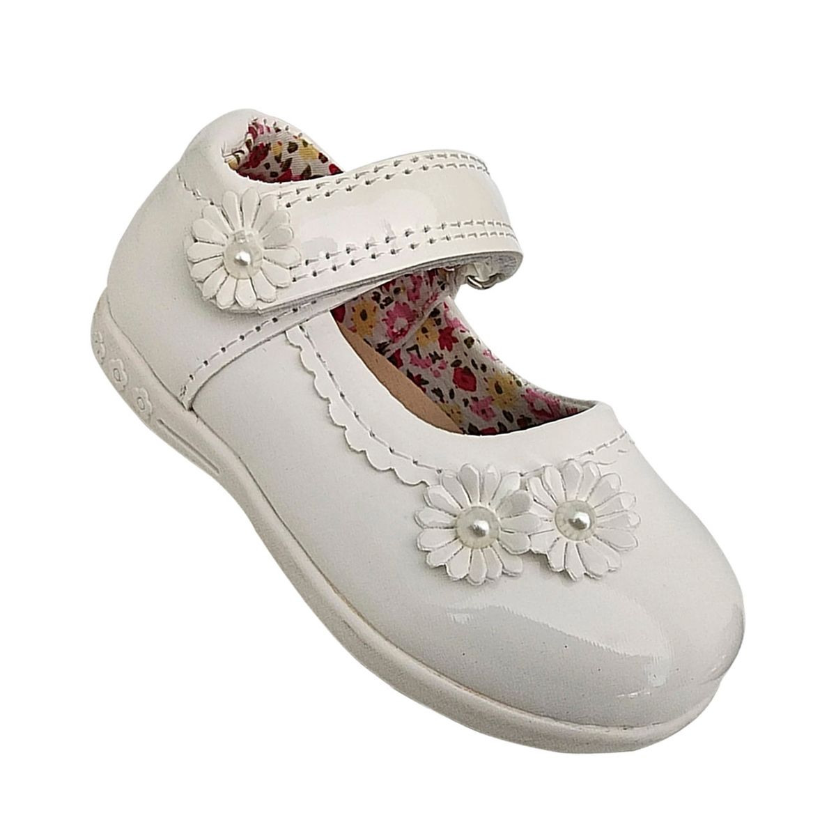 GENERICO - Zapato Infantil Niña Charol Fiestas Navidad Bautizos Blanco 7002