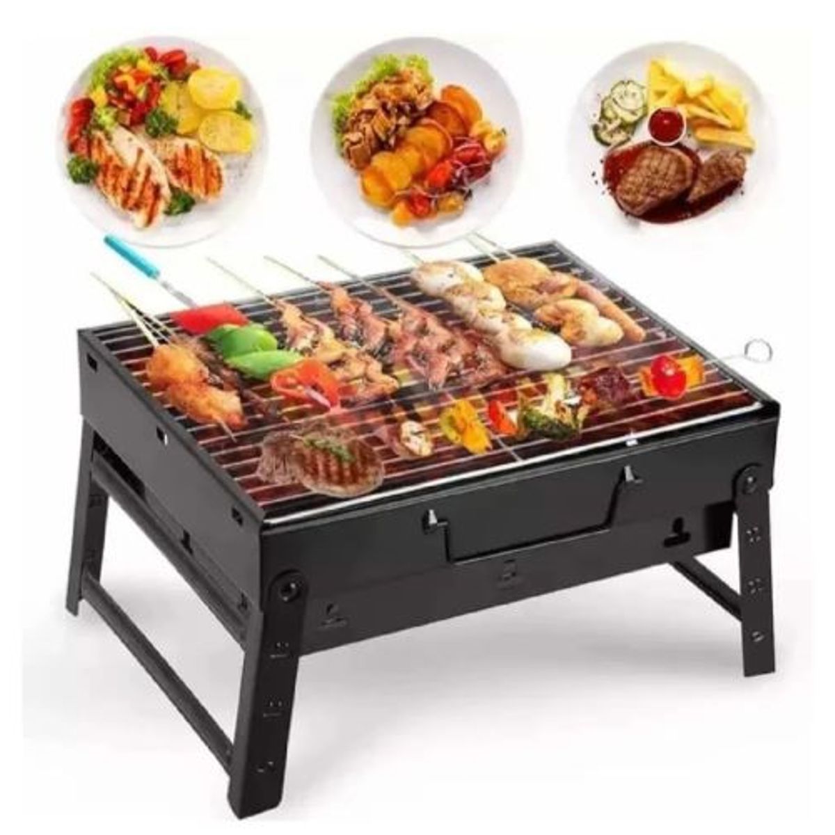 GENERICO - Parrilla Portatil Plegable  para Asados Barbacoa