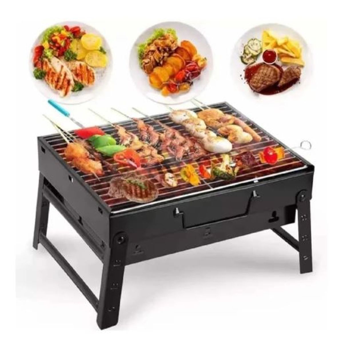GENERICO - Parrilla Portatil Plegable  para Asados Barbacoa