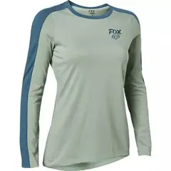 FOX - Polera Bicicleta Mujer Ranger Drirelease® Mid Manga Larga Azul