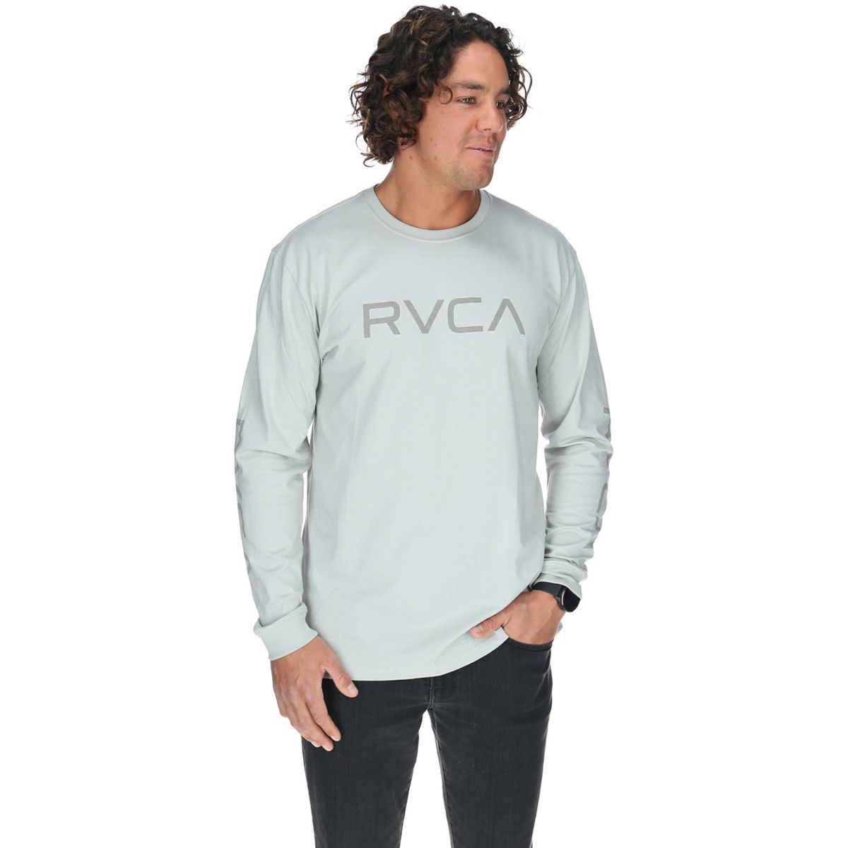 RVCA - Polera M/C Hombre Big Rvca Ls Gris RVCA